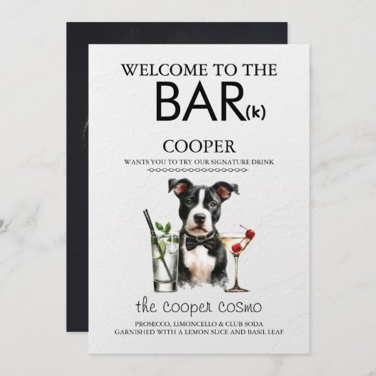 Pitbull Bar Menu (Voorkant / Achterkant)