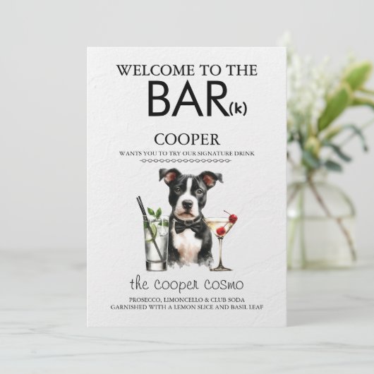 Pitbull Bar Menu (Staand voorkant)