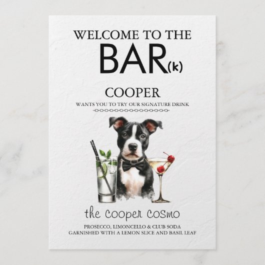 Pitbull Bar Menu (Voorkant)