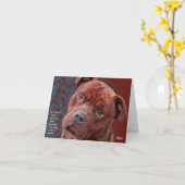 Pitbull "Benz" Personalities Wenskaart Kaart (Gele Bloem)