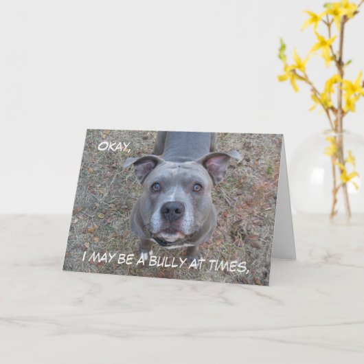 Pitbull Best Mam Moederdag Card Kaart (Gele Bloem)