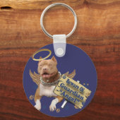 Pitbull Beware van Guardian Angel Gifts Sleutelhanger (Voorkant)