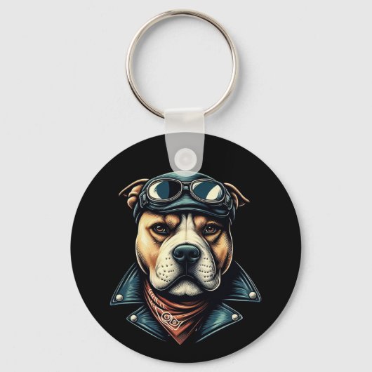 Pitbull Biker Sleutelhanger (Voorkant)