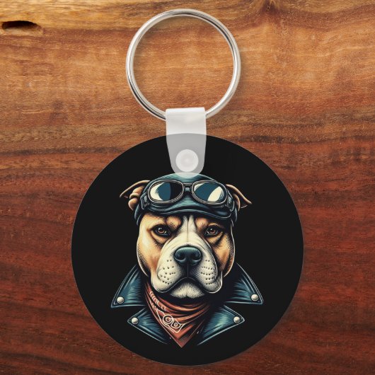 Pitbull Biker Sleutelhanger (Voorkant)