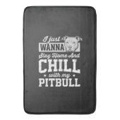 Pitbull Blijf Thuis En Ontspan Design Badmat (Voorkant Verticaal)