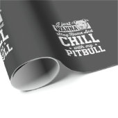 Pitbull Blijf Thuis En Ontspan Design Cadeaupapier (Rol Hoek)