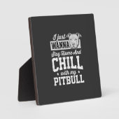 Pitbull Blijf Thuis En Ontspan Design Fotoplaat (Voorkant)