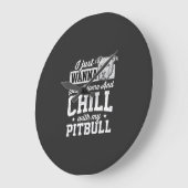 Pitbull Blijf Thuis En Ontspan Design Grote Klok (Hoek)