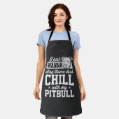 Pitbull Blijf Thuis En Ontspan Design Schort (Gedragen)