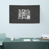Pitbull Blijf Thuis En Ontspan Design Spandoek (Beurs)