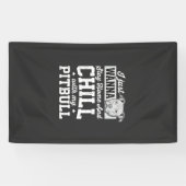Pitbull Blijf Thuis En Ontspan Design Spandoek (Horizontaal)