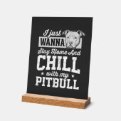 Pitbull Blijf Thuis En Relax Design Acryl Bord (Hoek)