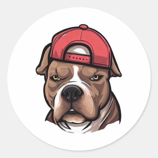 Pitbull Bloods Ronde Sticker (Voorkant)
