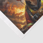 Pitbull brandweerman - tissuepapier (Detail)