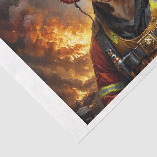 Pitbull brandweerman - tissuepapier (Detail)