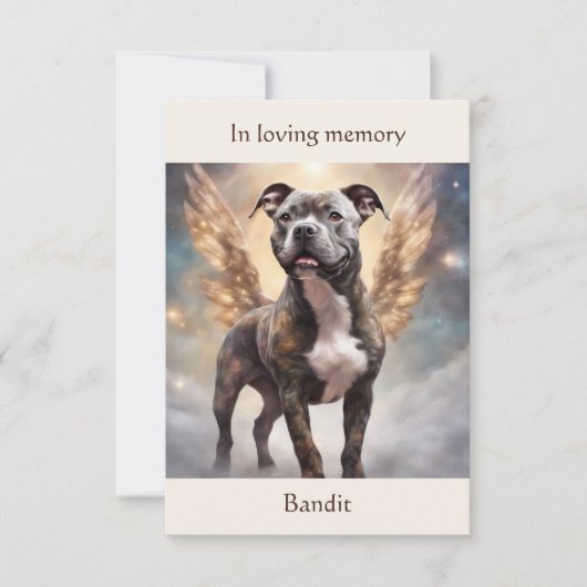 Pitbull Brindle Memorial Gedicht Aangepaste Naam S Bedankkaart (Voorkant)