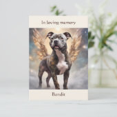 Pitbull Brindle Memorial Gedicht Aangepaste Naam S Bedankkaart (Staand voorkant)