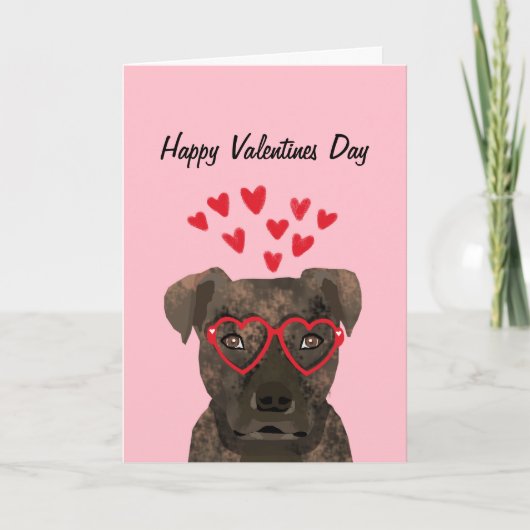 Pitbull Brindle Valentines Love Card Feestdagen Kaart (Voorkant)