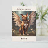Pitbull Brown Memorial Gedicht Custom Naam Sympath Bedankkaart (Staand voorkant)