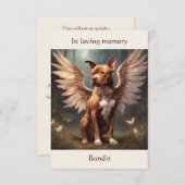 Pitbull Brown Memorial Gedicht Custom Naam Sympath Bedankkaart (Voorkant / Achterkant)