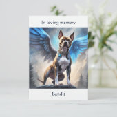 Pitbull Brown Memorial Gedicht Custom Naam Sympath Bedankkaart (Staand voorkant)