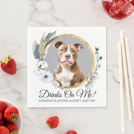 Pitbull bruiloft servetten met honden Foto (Insitu)