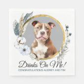 Pitbull bruiloft servetten met honden Foto (Voorkant)