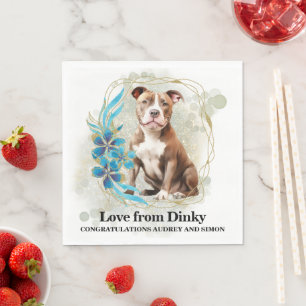 Pitbull bruiloft servetten met honden Foto