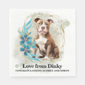 Pitbull bruiloft servetten met honden Foto (Voorkant)