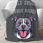 Pitbull Built Tough Loves Hard | Bully Dog Lover Fleece Deken
