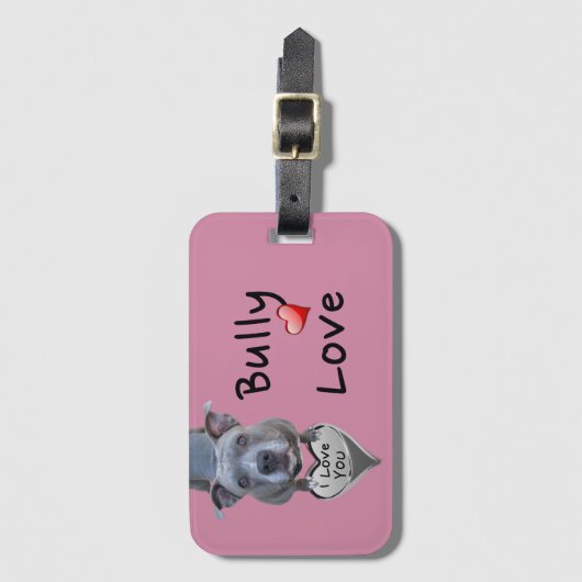 Pitbull Bully Love Roos Colour Bagagelabel (Voorkant (verticaal))