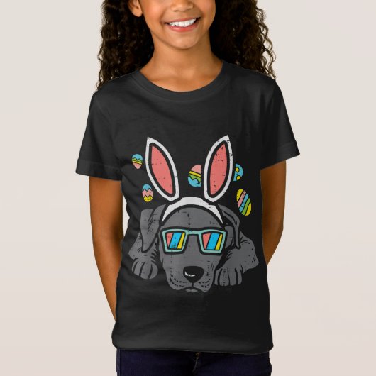 Pitbull Bunny Ears Easter Cute Dog Ow T-shirt (Voorkant)