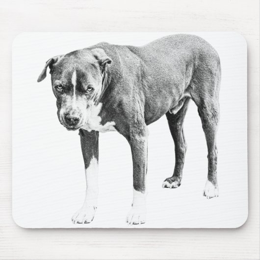 Pitbull-bureaubladmat met schaduw muismat (Voorkant)
