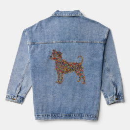 Pitbull Butterfly Silhouette Art | Bully Dog Lover Denim Jacket