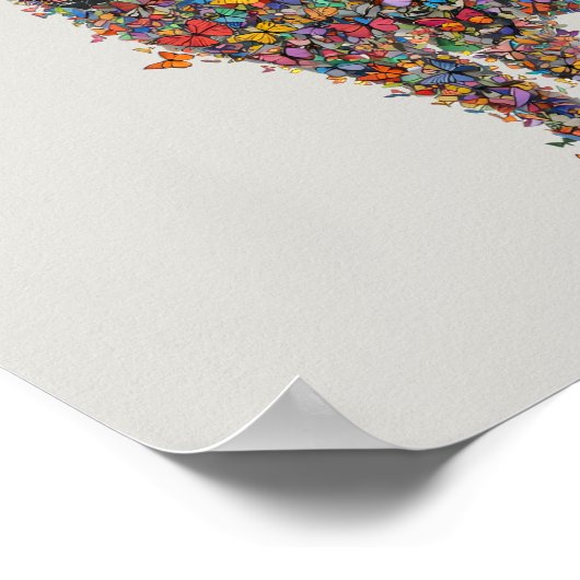 Pitbull Butterfly Silhouette Art | Bully Dog Lover Poster (Hoek)