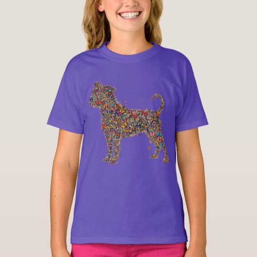 Pitbull Butterfly Silhouette Art | Bully Dog Lover T-shirt (Voorkant)