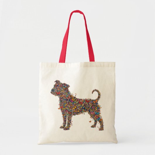 Pitbull Butterfly Silhouette Art | Bully Dog Lover Tote Bag (Voorkant)