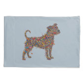 Pitbull Butterfly Silhouette Reversible Bully Dog Kussensloop (Achterkant-Links)