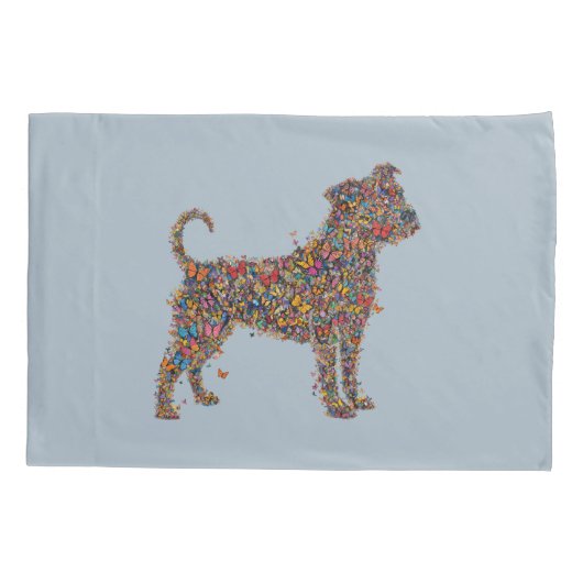 Pitbull Butterfly Silhouette Reversible Bully Dog Kussensloop (Achterkant-Links)