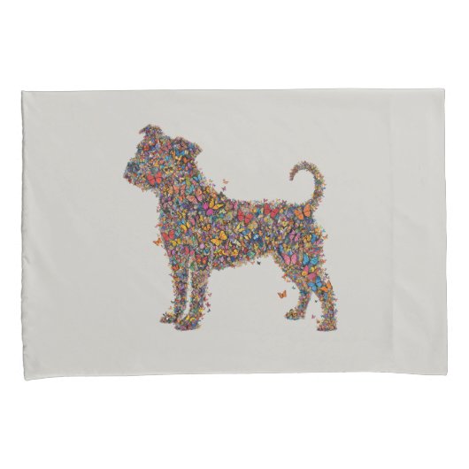 Pitbull Butterfly Silhouette Reversible Bully Dog Kussensloop (Voorkant-Rechts)