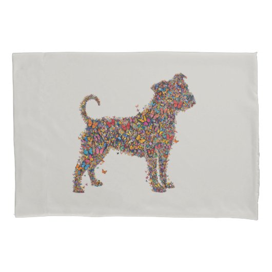 Pitbull Butterfly Silhouette | Reversible Dog Mama Kussensloop (Voorkant)