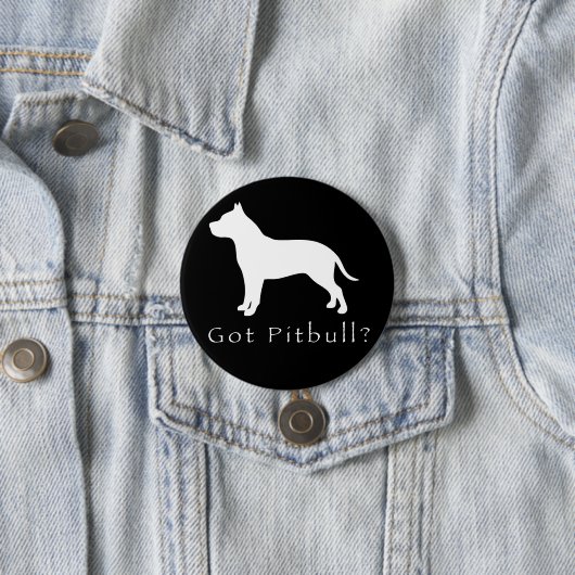 Pitbull Button-Black Ronde Button 7,6 Cm (In situ)