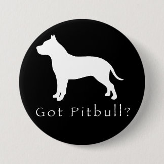 Pitbull Button-Black Ronde Button 7,6 Cm