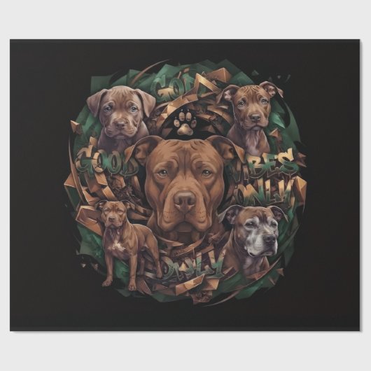 Pitbull Cadeaupapier (Vlak)