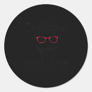 Pitbull cafeïne Pitbull haar vloek woorden Ronde Sticker