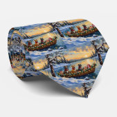 Pitbull Christmas Boat Holiday Stropdas (Opgerold)