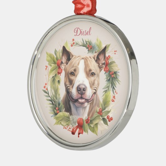 Pitbull Christmas Pet Memorial Hondenras Metalen Ornament (Links)