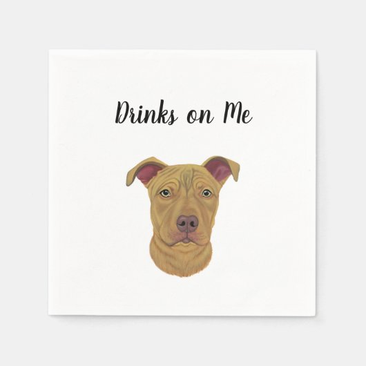 Pitbull Cocktail Napkins Servet (Voorkant)