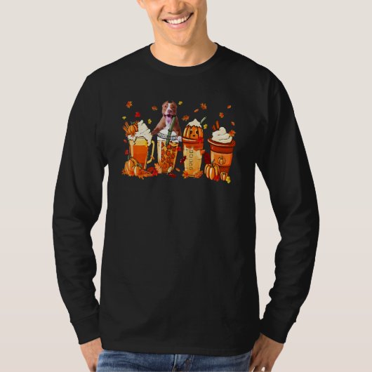 Pitbull Coffee Drink Pumpkin Spice Latte Autumn Fa T-shirt (Voorkant)