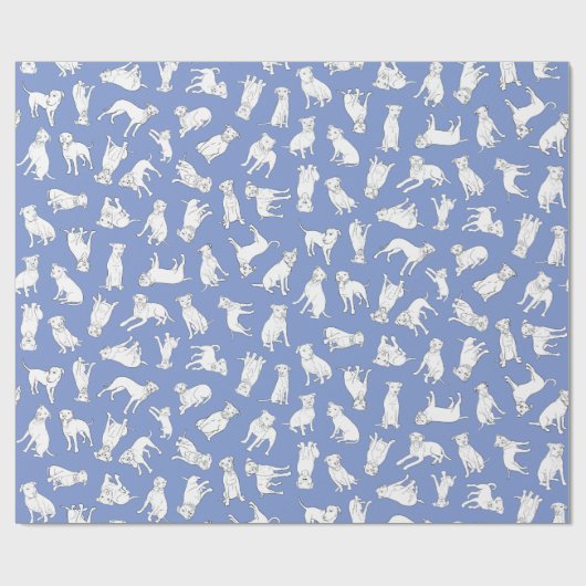 Pitbull Confetti blue roll Cadeaupapier (Vlak)